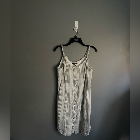 Peruvian Connection Kenda Blue Stripe Button Front Dress Womens Size 6 - Picture 2 of 4